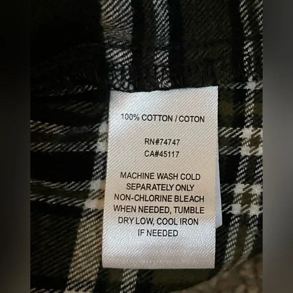 Natural Reflections Plaid Button-Up Flannel Shirt - Black and Green size XL - Picture 12 of 12